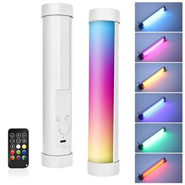Imagem de LUXCEO Varinha de luz portátil, luz de vídeo LED RGB multicolorida para fotografia, mini bastão de luz recarregável de 2000 mAh para gravação de vídeo, tubo de luzes profissionais com magnético para