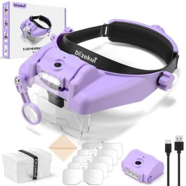 Imagem de Lupa Dilzekui 1X-14X com luz, carregamento USB-C