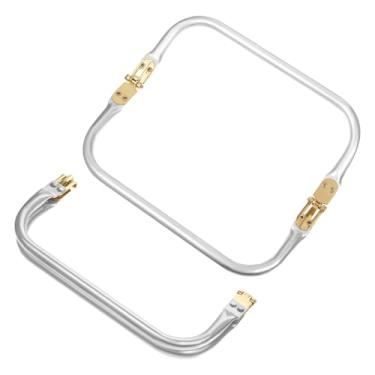 Imagem de 2 peças, moldura de bolsa de 20,32 cm, moldura retangular com trava de beijo, metal, em forma de U, alça de bolsa, ferragens, fecho de beijo interno, para fazer bolsas, suprimentos de costura e