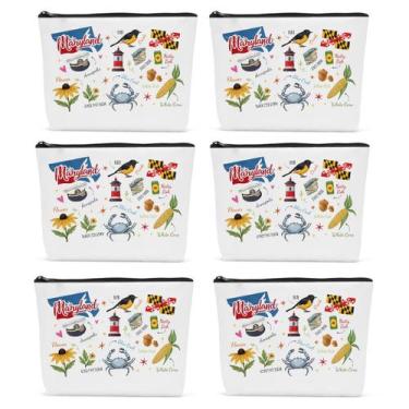 Imagem de Bolsa de maquiagem Sldpngo Maryland State Souvenirs, conjunto de 6 peç