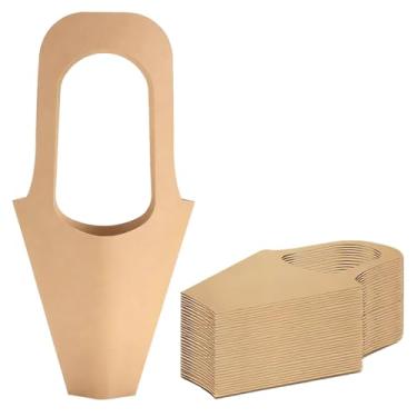 Imagem de hhdatc 30 peças de sacos de embrulho de buquê de flores de papel kraft com alças para buquê de embrulho para Dia de Ação de Graças, aniversário, casamento e lembrancinhas de festa