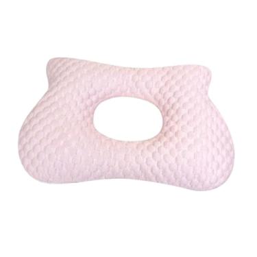 Imagem de Ｂｅｓｇａ Almofada para piercing de orelha portátil sem pressão capa removível respirável com furo almofada de orelha com furo para relaxar, Rosa 43cmx29cmx9cm