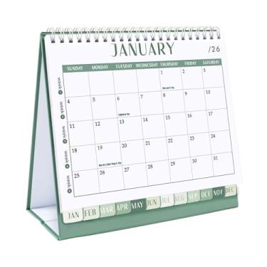 Imagem de GuassLee Calendário de mesa 2025, 2025-2026 para 12 meses, agenda de mesa dobrável, de julho de 2025 a junho de 2026, com lista de tarefas e notas para organização de escritório escolar em casa, 19 x