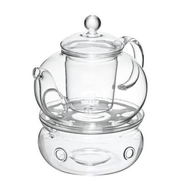 Imagem de Jogo Chaleira e Rechaud Vidro Boro 750 ml Mimo VD22158 - Mimo Style