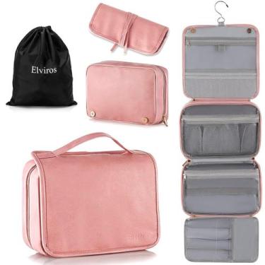 Imagem de Bolsa de higiene de viagem Elviros 3 em 1, organizador de maquiagem gr
