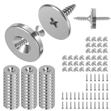 Imagem de Fecho magnético de porta de 36 peças, fecho de porta de metal ultrafino para armário, fecho de porta de armário de gaveta oculta, trava magnética oculta, trava magnética de fechamento de porta de