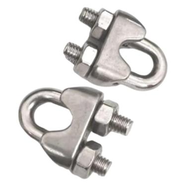 Imagem de MERIGLARE 2 peças de braçadeiras para cabos de aço, grampos para cabos, fixação de fios de corda, fixador profissional para encaixe de cabos, academia, Clipes para 6mm