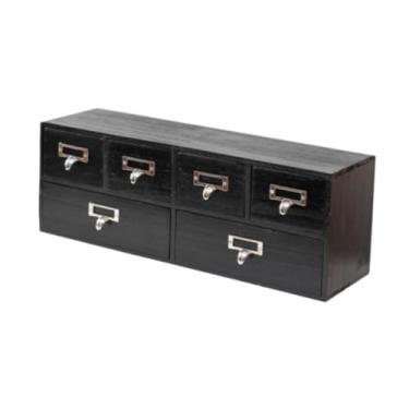 Imagem de KiBcsLic Organizador de mesa com gaveta, porta-joias, caixa de armazenamento de mesa versátil, organizador de maquiagem para cartões, carimbos e notas adesivas