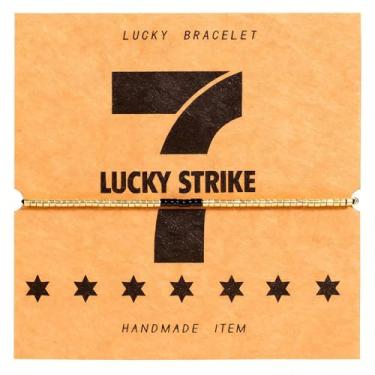 Imagem de Pulseira de ouro 1,6 mm Lucky Strike presente para novos começos, pequenas pulseiras engraçadas para alívio da ansiedade, para o seu próximo capítulo