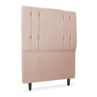 Imagem de Cabeceira para Cama Solteiro Box Karine 90cm Veludo Rosa - BELA DO QUA