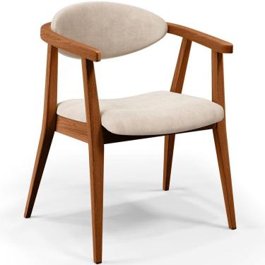 Imagem de Poltrona Decorativa Para Sala de Estar Jantar Cecília L02 Suede Bege - Lyam Decor