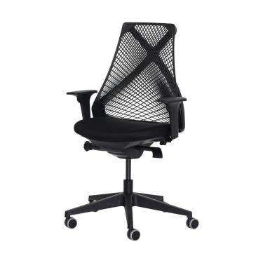 Imagem de Cadeira Ergonômica Escritório Grid Diretor Preta Base Girató