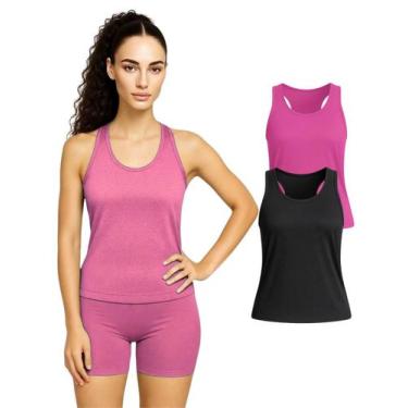 Imagem de Kit 2 Regata Nadador Dryfit Fitness Academia - Sunset Concept, G, Rosa