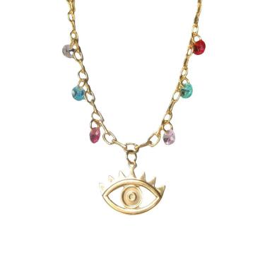 Imagem de Pulseira Olho Grego Com Zirconias Coloridas