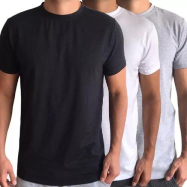 Imagem de Camisetas masculinas básicas de 3 peças, 100% algodão amaciado 4 XS - 
