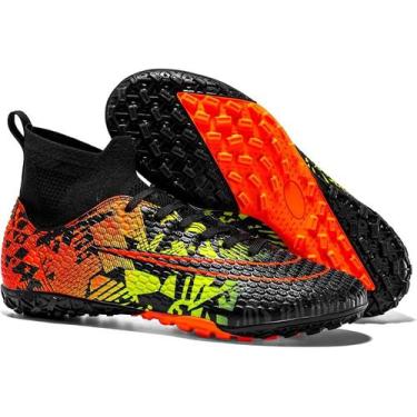 Imagem de Tênis de futebol masculinos de futebol com pontas longas, couro e borr