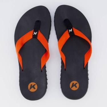 Imagem de Chinelo Kenner Kyra Slim Feminino Preto e Laranja, 39