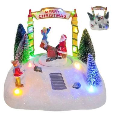 Imagem de Enfeite Natalino Natal Papai Noel Parquinho Gangorra Arvore Pinheiro M