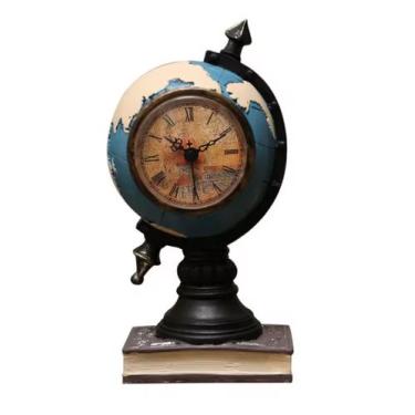 Imagem de Relógio de mesa Decorativo Retro Globo Terrestre - Home, Azul