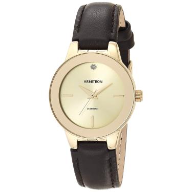 Imagem de Armitron Relógio feminino 75/5410 com detalhes em diamante, Marrom/dourado