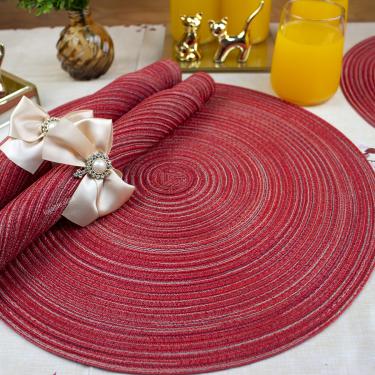 Imagem de 6 Jogo Americano Redondo Mesa Posta Sousplat Luxo Pvc Pmvm