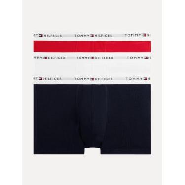 Imagem de Cueca Tommy Hilfiger Cotton Stretch Trunk Vermelha Marinho e Branca Pa