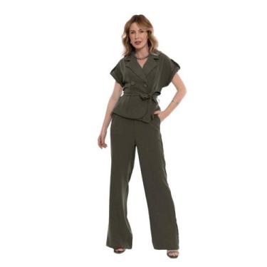 Imagem de Conjunto Feminino Elegante com Blazer de Manga japonesa e Calça Reta t