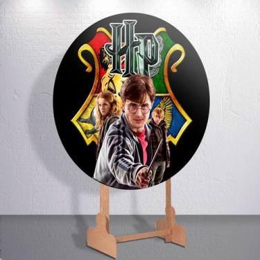 Imagem de Painel Festa Escola de Bruxos Estampa Redondo Capas Decoração Infantil