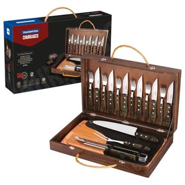 Imagem de Kit para Churrasco 17 Peças Tramontina Castanho