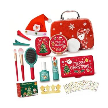 Imagem de menolana Kit de maquiagem infantil para brincadeiras de faz de conta, conjunto de beleza para brincadeiras de faz de conta, maquiagem falsa engraçada, 18 Pcs
