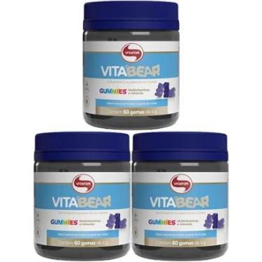 Imagem de Kit 3X Vitabear - 60 Gomas Sabor Natural de Frutas - Vitafor-Masculino
