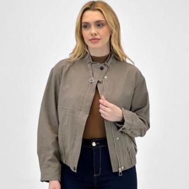 Imagem de Jaqueta Pacific Blue Bomber em Tecido Oversized Feminina-Feminino