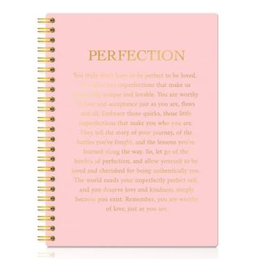 Imagem de XQLZY Perfection Pink Inspirational Spiral Notebook - 160 Blank Pages Journal, Encouragement Positive Gifts for Sisters BFF, Friendship Gifts For Women, Self-Affirmation Gifts for Coworkers Friends