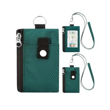 Imagem de Carteira pequena minimalista com cordões de janela de identidade, bloqueio de RFID para mulheres, porta-cartões de crédito, bolso fino com zíper, carteira de pescoço de viagem resistente à água, A10