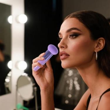 Imagem de Pincéis de maquiagem de cabeça de cogumelo, esponja cosmética com alça, ferramentas de maquiagem da moda feminina