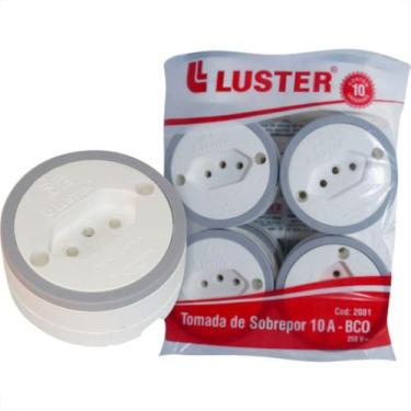 Imagem de Tomada Externa Luster 2P+T. 10A Grande Branca 2081 - Kit C/10 Pecas