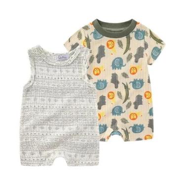 Imagem de Bodies De Cartoon Para Bebês Meninos E Meninas, Conjunto De 2 Peças, M