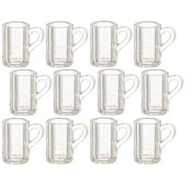 Imagem de Conjunto de canecas de cerveja transparentes em escala 1:12, 12 peças, #Fa40293