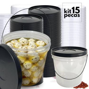 Imagem de Balde Para Guardar Brinquedos 3.2L Transparente - 15 Pçs