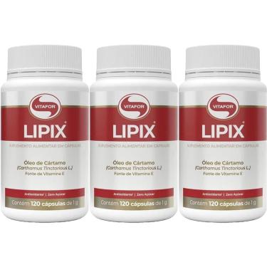 Imagem de Kit 3X Lipix Óleo de Cártamo - 120 Cápsulas - Vitafor-Masculino