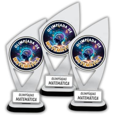 Imagem de Kit 3 Troféu Para Olimpíada De Matemática Acrílico Premiação torneio de campeão