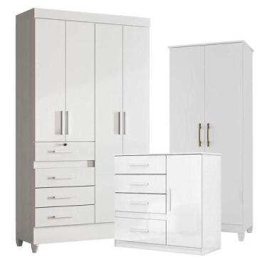 Imagem de Guarda Roupa Infantil Sobral Com Cômoda Vênus E Armário Multiuso Jade 