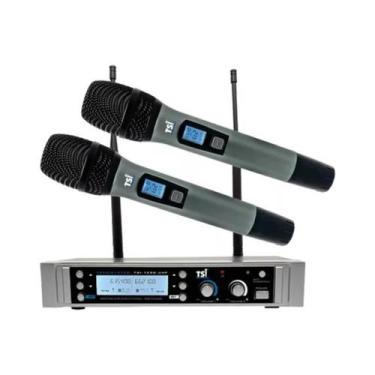 Imagem de Microfone Duplo Sem Fio TSI-1500 Uhf 800 Canais, Preto