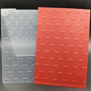 Imagem de Pasta em relevo de plástico tamanho A6 Dia dos Namorados Amor Coração Cartão de Fundo Papel Artesanato Plástico Texturizado Impressões para Fazer Cartões Scrapbooking