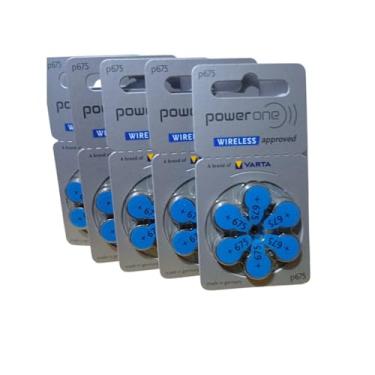 Imagem de Bateria Auditiva Power One A675 (PR44 / P675) | Kit Econômico 5 Cartelas (30 Pilhas) | Tecnologia Zinco-Ar Alemã, Livre de Mercúrio