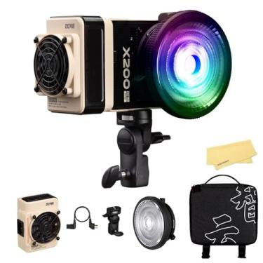 Imagem de Luz de vídeo ZHIYUN MOLUS X200 RGB 200W Luz zhiyun suporta bateria de montagem em V, expansão de HUB e iluminação fotográfica elétrica PD 2500K ~ 10000K CRI≥95 TLCI≥97 com difusor de montagem