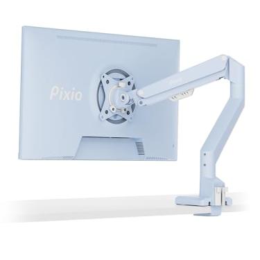 Imagem de Pixio Suporte de mesa para monitor único PS1S Wave Blue - Serve para monitores de até 81.3 cm e até 9 kg. Compatibilidade VESA e gerenciamento integrado de cabos