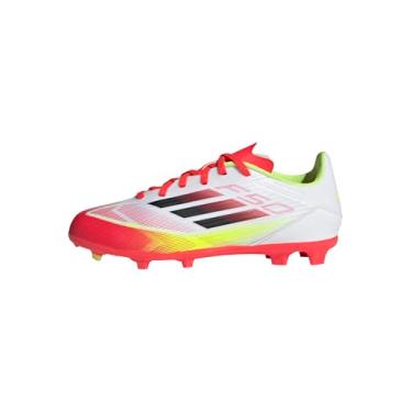 Imagem de adidas Unissex-Child F50 League Firm Ground/Multi Ground, Branco/preto/amarelo solar, 11 Little Kid