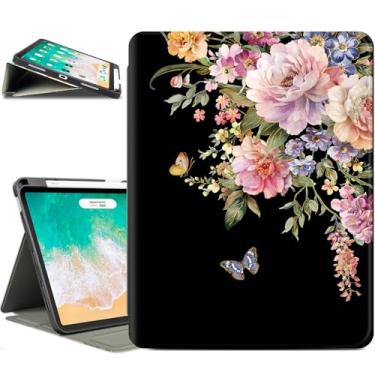 Imagem de Vimorco Capa para iPad Air de 11 polegadas, capa de flor rosa para iPad Air de 11 polegadas M3/M2 2025/2024, para iPad Air 5ª/4ª geração, capas de 10,9 polegadas, capa traseira macia e fina