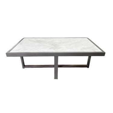 Imagem de Mesa de Centro Retangular Paris Industrial Prata com MDF - BELI HOUSE